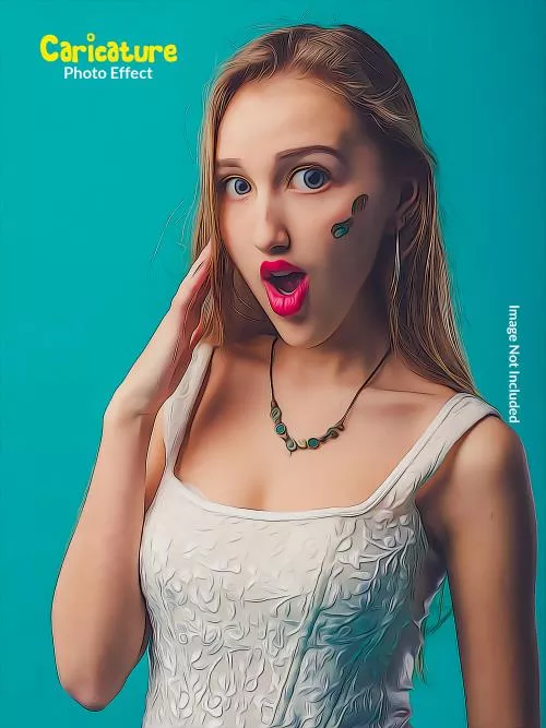 دانلود فایل PSD موکاپ عکاسی کارتونی کاریکاتوری پرتره برای فتوشاپ 24874