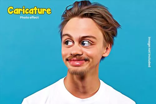 دانلود فایل PSD افکت عکس کارتونی کاریکاتور پرتره برای فتوشاپ 24875