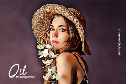 دانلود فایل PSD قالب عکس افکت نقاشی روغنی برای فتوشاپ 24883