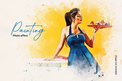 دانلود فایل PSD افکت عکس نقاشی آبرنگی برای فتوشاپ 24884