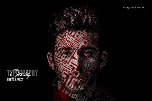 دانلود فایل PSD قالب افکت پرتره تایپوگرافی برای فتوشاپ 24906