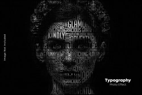 دانلود فایل PSD موکاپ افکت عکس پرتره تایپوگرافی برای فتوشاپ 24907