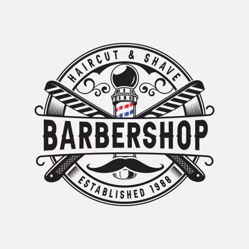 وکتور EPS طراحی لوگو آرایشگاه با سبک رترو و قدیمی 26862