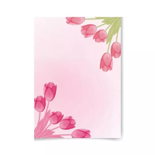 وکتور EPS کارت دعوت عروسی زیبا با گل لاله آبرنگی 26880