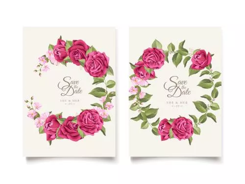 وکتور EPS کارت دعوت عروسی گلدار 26909