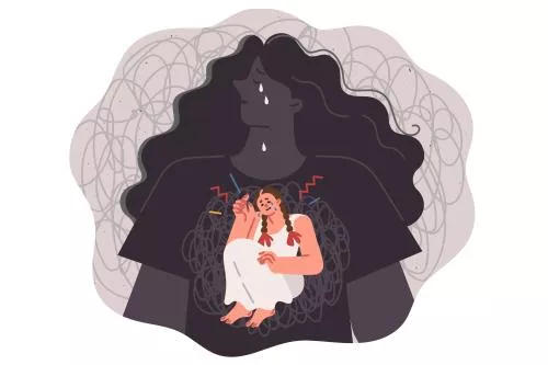 وکتور EPS زن ناامید به دلیل مشکلات داخلی و آسیب روانی دچار افسردگی شد 26940