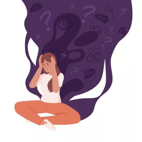 وکتور EPS تصویر برداری وکتور مفهومی زن مضطرب 26960