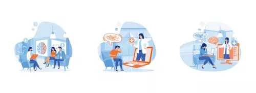 وکتور EPS بحران ازدواج ، مشکل روانی ، کمک روانشناختی ، روانشناس ، مجموعه وکتور مسطح مدرن 26968