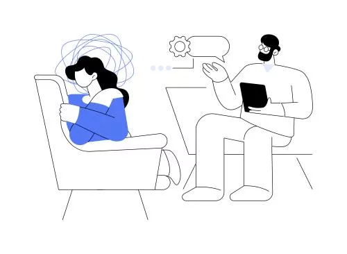 وکتور EPS تصویر برداری مفهومی انتزاعی جلسه روانپزشکی 26977