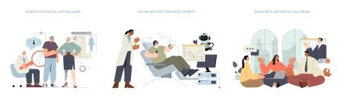 وکتور EPS مجموعه روانشناسی ،  بهبود تروما و سلامت روان 26979