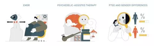 وکتور EPS مجموعه روش‌های درمان PTSD تکنیک EMDR درمان با کمک روانگردان PTSD 26982