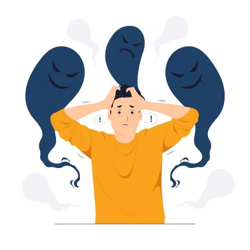 وکتور EPS تصویرسازی مفهومی اختلال روانی استرس پس از سانحه و اسکیزوفرنی 26984