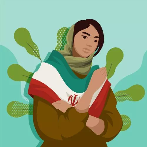 وکتور EPS و AI تصویرسازی دستی زن ایرانی 27015