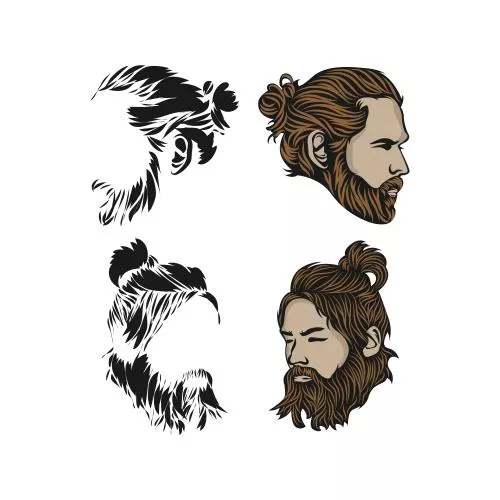 وکتور EPS طرح لوگو مرد با طراحی عالی و ریش دایره ای 27041