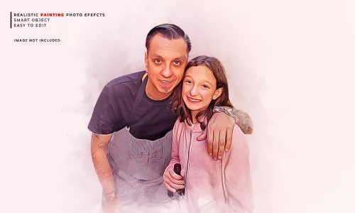 دانلود فایل PSD افکت عکس نقاشی قلمو و آبرنگ 24920