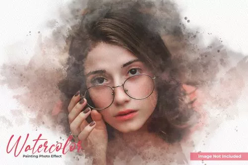 دانلود فایل PSD موکاپ افکت عکس نقاشی آبرنگی برای فتوشاپ 24921