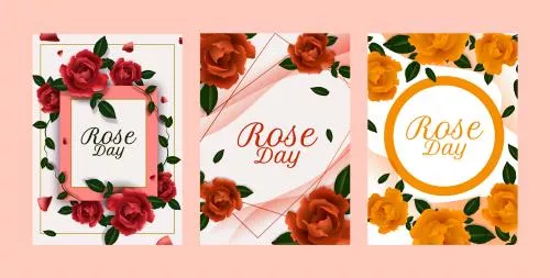 وکتور EPS و AI مجموعه کارت‌های تبریک واقع‌گرایانه 27062