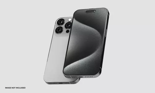 فایل PSD موکاپ سه بعدی صفحه نمایش گوشی هوشمند واقع‌گرایانه آیفون 16 ، با پس زمینه قابل ویرایش 27063