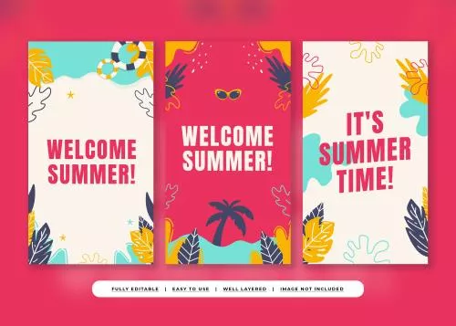 فایل PSD استوری اینستاگرام تابستانی شاد و روشن با رنگ قرمز 27064