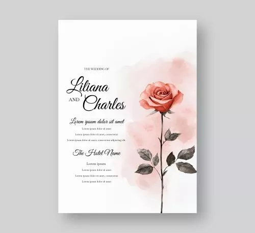 وکتور EPS کارت دعوت عروسی گل رز 27068