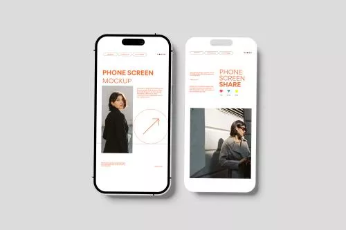 فایل PSD موکاپ صفحه نمایش آیفون 16 برای ارائه 27087