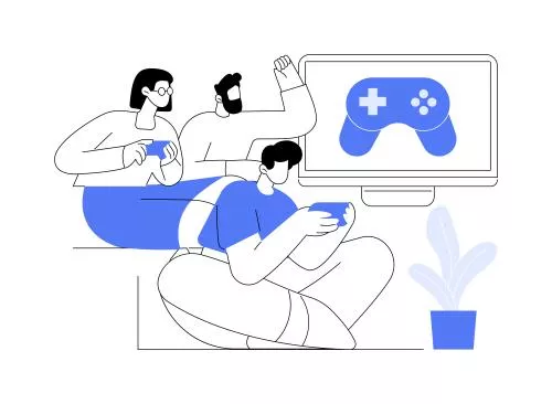 وکتور EPS تصاویر وکتور کارتونی ایزوله سالن بازی ویدیویی 27097