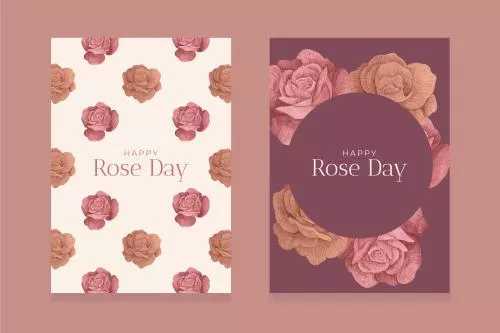 وکتور EPS مجموعه کارت‌های تبریک عروسی گل رز آبرنگی 27103