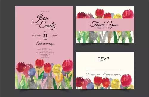 وکتور EPS طرح وکتور گل لاله برای کارت دعوت عروسی و کاور دعوت 27121