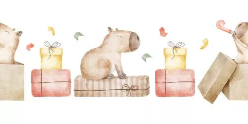 وکتور EPS کاپیبارا پترن قابل تکرار رنگارنگ بدون درز 27132