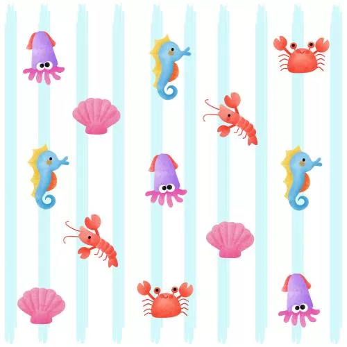 وکتور EPS پس زمینه دریایی ناز رنگارنگ با حال و هوای پاستلی 27140