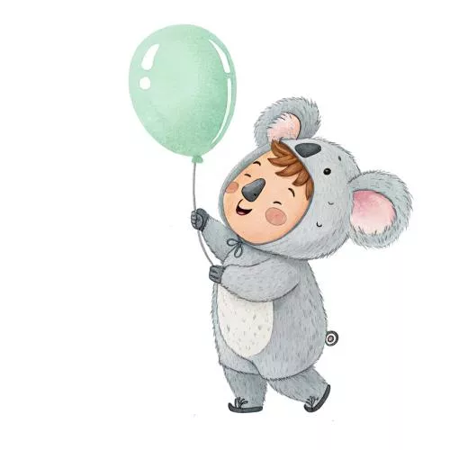 وکتور EPS کلیپارت آبرنگ تم جشن کاستوم حیوانات کودکانه کاوایی 27151