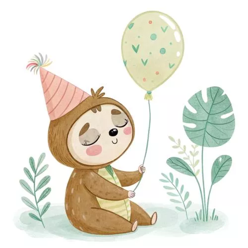 وکتور EPS کلیپ آرت آبرنگ تم جشن کاستوم حیوانات بچه گانه کاوایی 27152