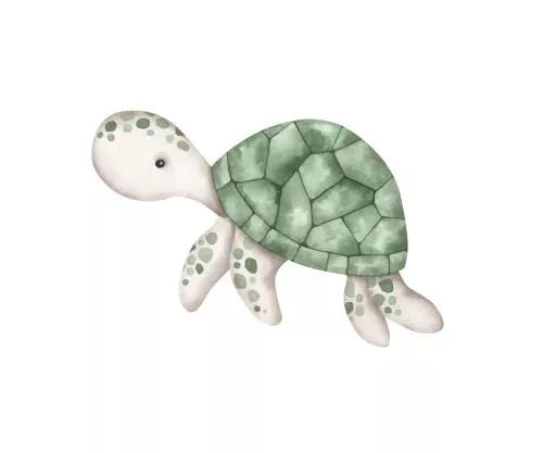 وکتور EPS تصویرسازی آبرنگ دستی از لاک‌پشت در دنیای زیر آب 27162