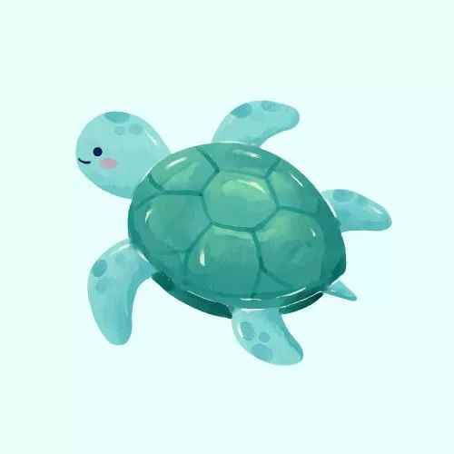 وکتور EPS مجموعه تصویرسازی لاک‌پشت آبرنگی مجموعه‌ای از حیوانات دریایی بامزه 27193