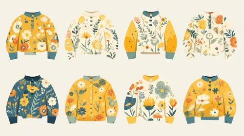 دانلود فایل EPS گلدوزی گلدار زیبا مجموعه لباس  24952