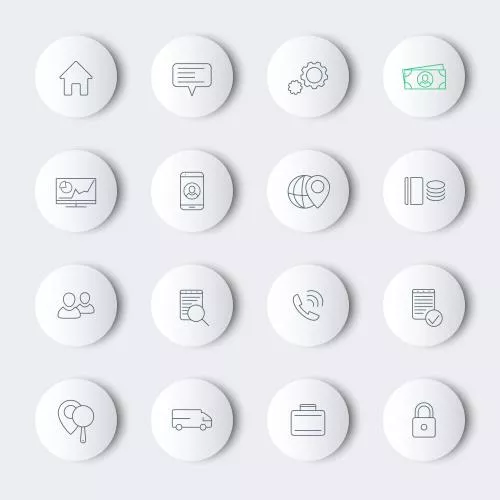 دانلود وکتور EPS وکتور 16 آیکون مدرن خطی کسب و کار مالی و شرکت‌ها مناسب برای هایلایت اینستاگرام 25014