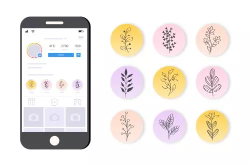 دانلود فایل EPS و AI کاورهایلایت گل‌های استوری اینستاگرام 25018