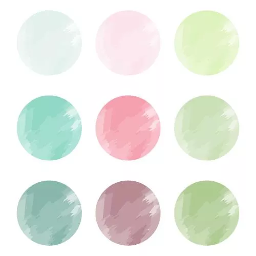 وکتور EPS باندل مجموعه دایره های آبرنگی با رنگ های مختلف به صورت لایه باز 25025