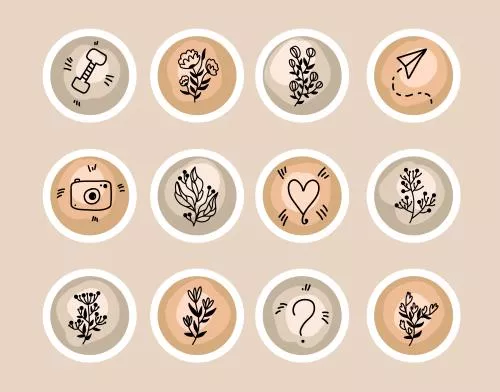 وکتور مجموعه کاور هایلایت اینستاگرام 25031