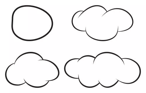 وکتور ابر کارتونی متنوع به صورت خطی 25070