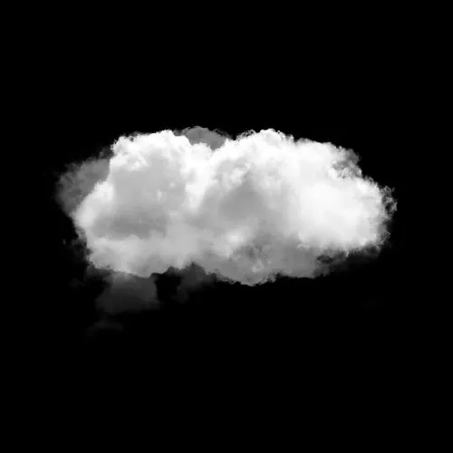 وکتور ابر سفید تک در پس زمینه مشکی جدا شده از تصویر وکتور ابر کومولوس به صورت لایه باز 25093