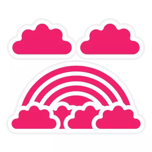 دانلود فایل EPS طراحی وکتور سبک آیکون رنگین کمان به همراه وکتور ابر به صورت رایگان 25100