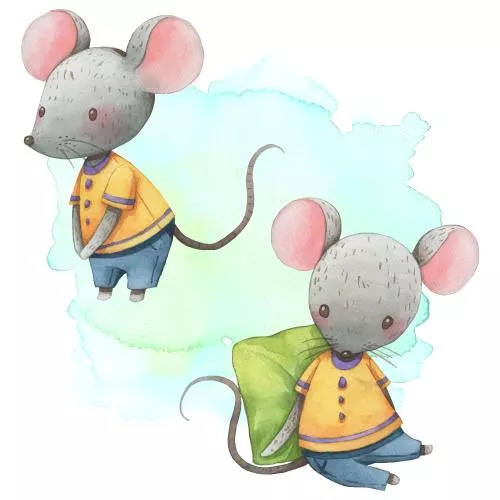 وکتور EPS موش کارتونی آبرنگی ناز 27250