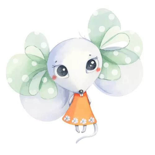 وکتور EPS لباس موش آبرنگی با روبان های زیبا 27252