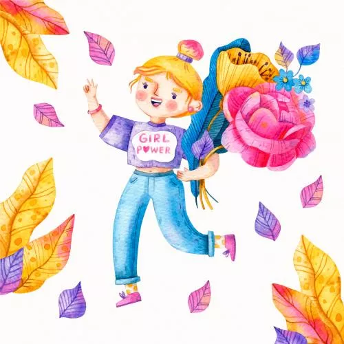 وکتور EPS و AI تصویرسازی آبرنگی روز زن 27297