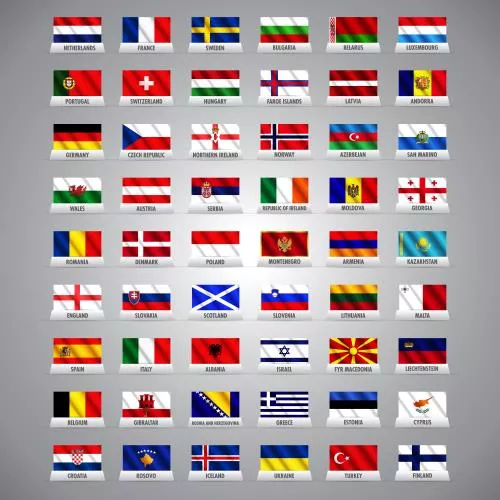 وکتور EPS پرچم کشورهای اروپایی 25152