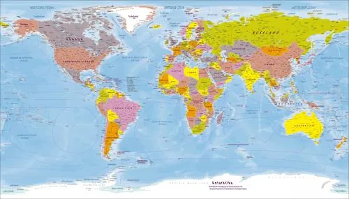 وکتور EPS نقشه سیاسی جهان به زبان آلمانی 25181