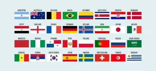 وکتور EPS مجموعه پرچم های کشورهای مختلف 25189