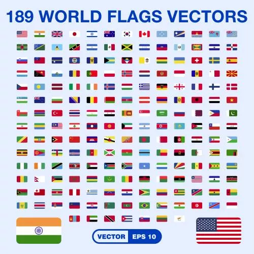 وکتور EPS وکتور پرچم های گرد تمام کشورها 25196