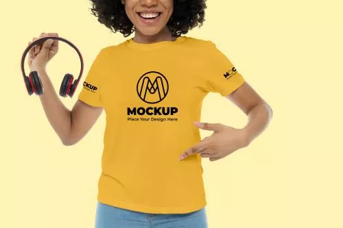 فایل PSD موکاپ تی‌شرت زنانه 25257